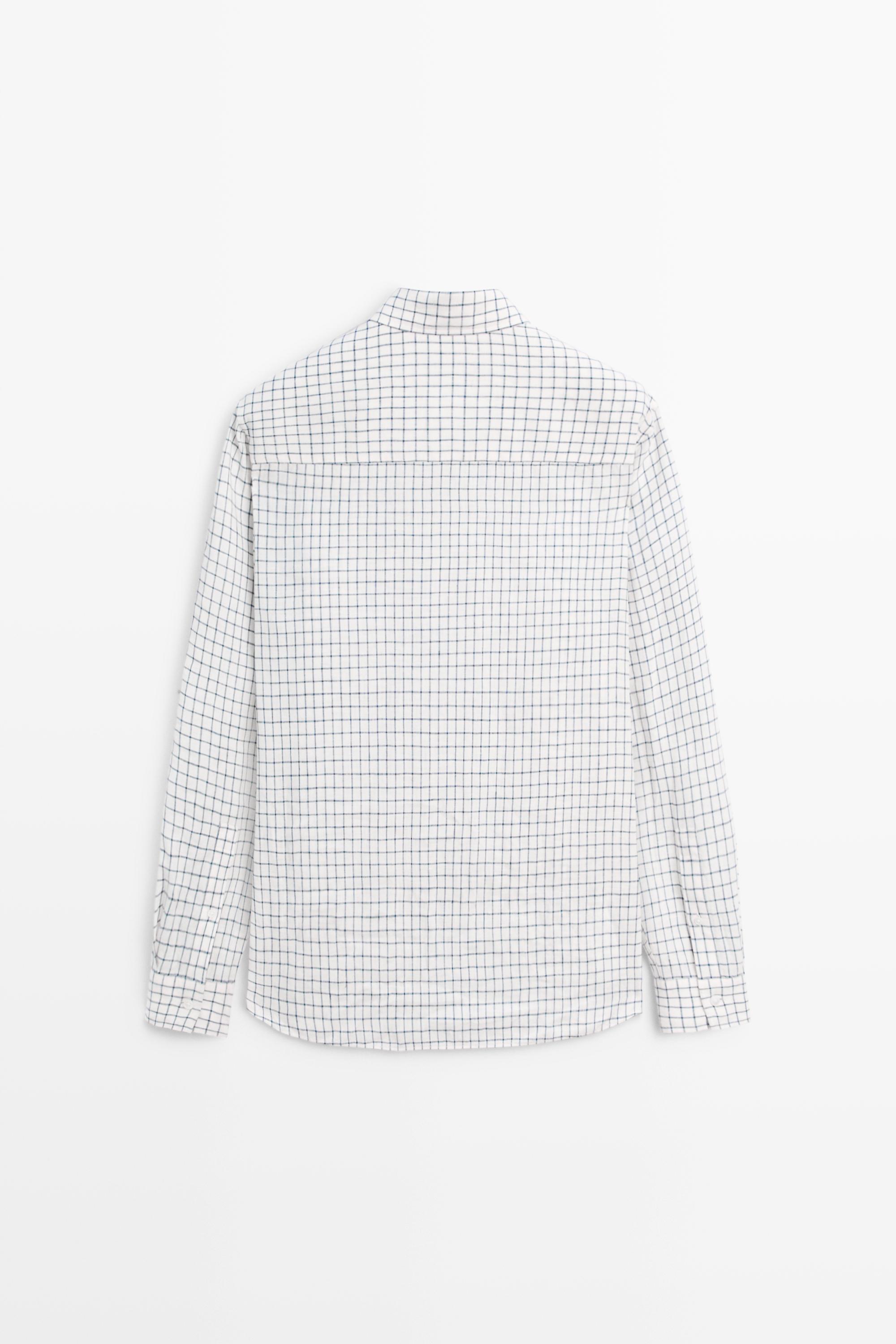 100% linen regular-fit check shirt